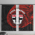 Personalized St Kilda Saints Polynesian Window Curtain Tribal Chest and Sleeve Tattoo Heritage Warrior