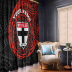 Personalized St Kilda Saints Polynesian Window Curtain Tribal Chest and Sleeve Tattoo Heritage Warrior