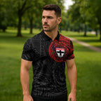 Personalized St Kilda Saints Polynesian Zipper Polo Shirt Tribal Chest and Sleeve Tattoo Heritage Warrior