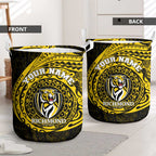 Personalized Richmond Tigers Polynesian Laundry Basket Tribal Chest and Sleeve Tattoo Heritage Warrior