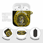 Personalized Richmond Tigers Polynesian AirPods Case Tribal Chest and Sleeve Tattoo Heritage Warrior