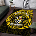 Personalized Richmond Tigers Polynesian Area Rug Tribal Chest and Sleeve Tattoo Heritage Warrior
