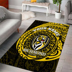 Personalized Richmond Tigers Polynesian Area Rug Tribal Chest and Sleeve Tattoo Heritage Warrior