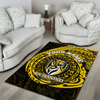 Personalized Richmond Tigers Polynesian Area Rug Tribal Chest and Sleeve Tattoo Heritage Warrior
