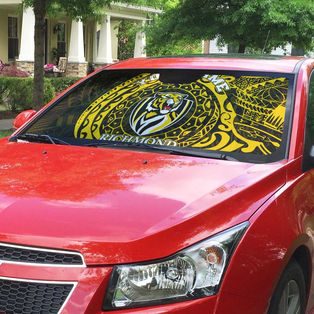 Personalized Richmond Tigers Polynesian Auto Sun Shade Tribal Chest and Sleeve Tattoo Heritage Warrior