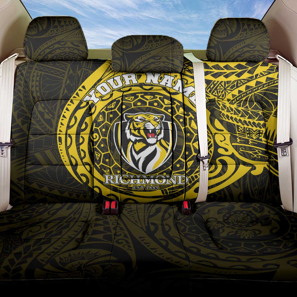 Personalized Richmond Tigers Polynesian Back Car Seat Cover Tribal Chest and Sleeve Tattoo Heritage Warrior