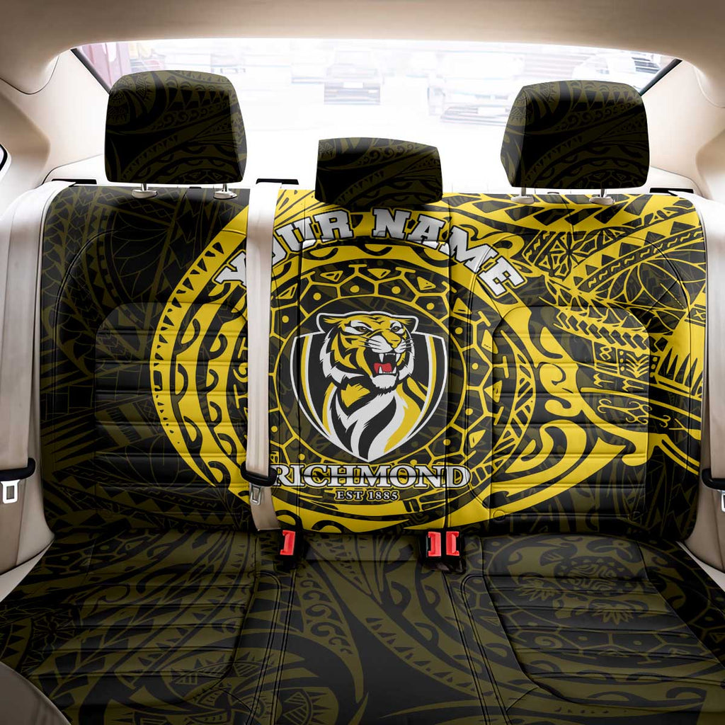Personalized Richmond Tigers Polynesian Back Car Seat Cover Tribal Chest and Sleeve Tattoo Heritage Warrior