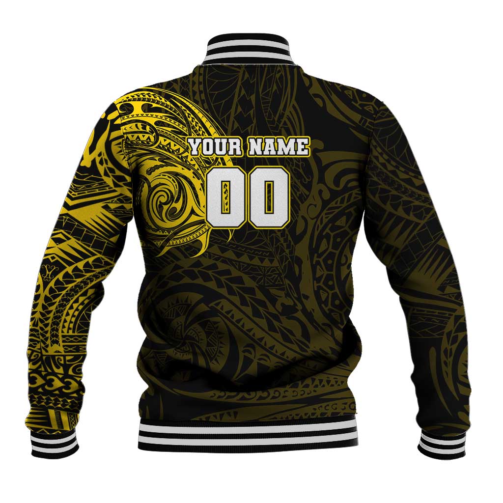 Personalized Richmond Tigers Polynesian Baseball Jacket Tribal Chest and Sleeve Tattoo Heritage Warrior