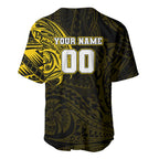Personalized Richmond Tigers Polynesian Baseball Jersey Tribal Chest and Sleeve Tattoo Heritage Warrior