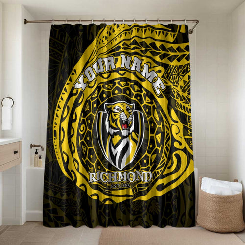 Personalized Richmond Tigers Polynesian Bathroom Set Tribal Chest and Sleeve Tattoo Heritage Warrior