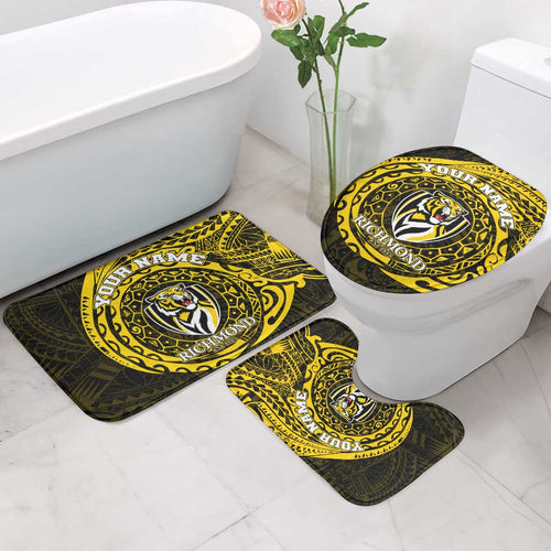 Personalized Richmond Tigers Polynesian Bathroom Set Tribal Chest and Sleeve Tattoo Heritage Warrior