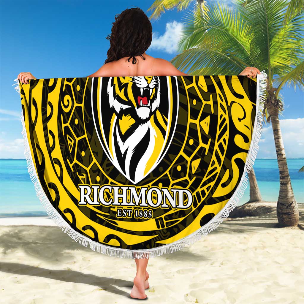 Personalized Richmond Tigers Polynesian Beach Blanket Tribal Chest and Sleeve Tattoo Heritage Warrior
