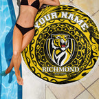 Personalized Richmond Tigers Polynesian Beach Blanket Tribal Chest and Sleeve Tattoo Heritage Warrior
