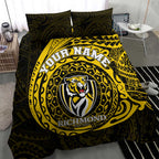 Personalized Richmond Tigers Polynesian Bedding Set Tribal Chest and Sleeve Tattoo Heritage Warrior
