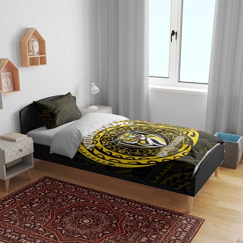 Personalized Richmond Tigers Polynesian Bedding Set Tribal Chest and Sleeve Tattoo Heritage Warrior