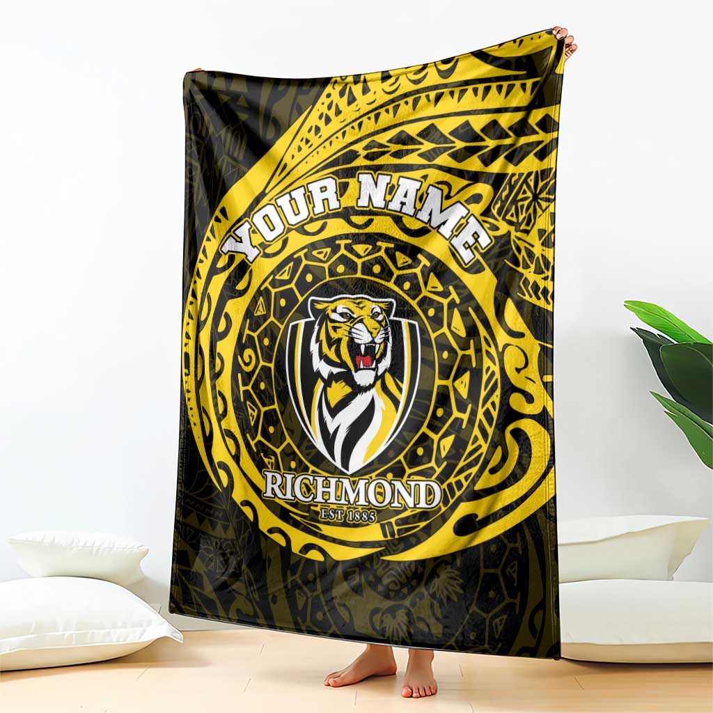 Personalized Richmond Tigers Polynesian Blanket Tribal Chest and Sleeve Tattoo Heritage Warrior