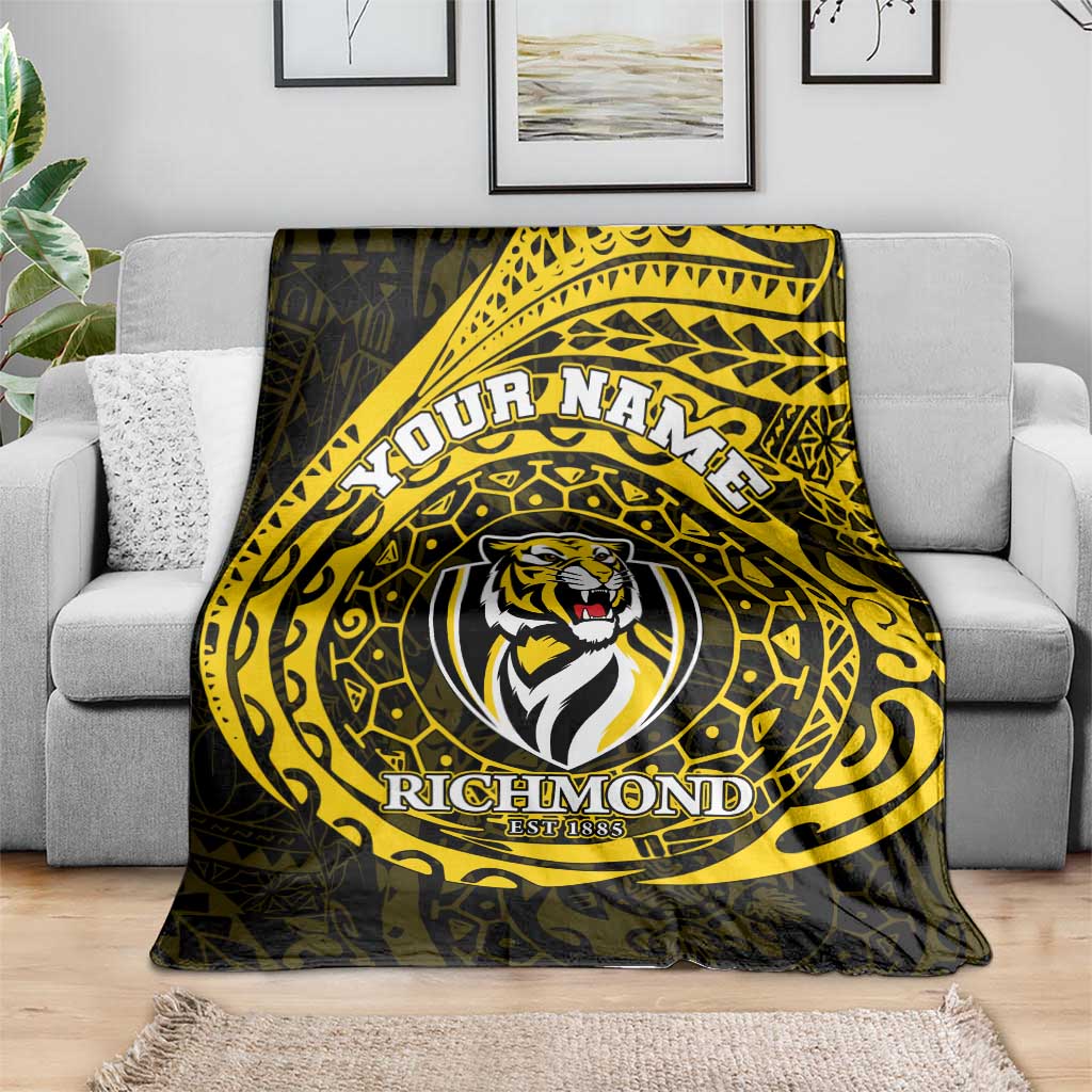 Personalized Richmond Tigers Polynesian Blanket Tribal Chest and Sleeve Tattoo Heritage Warrior