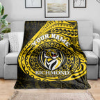 Personalized Richmond Tigers Polynesian Blanket Tribal Chest and Sleeve Tattoo Heritage Warrior