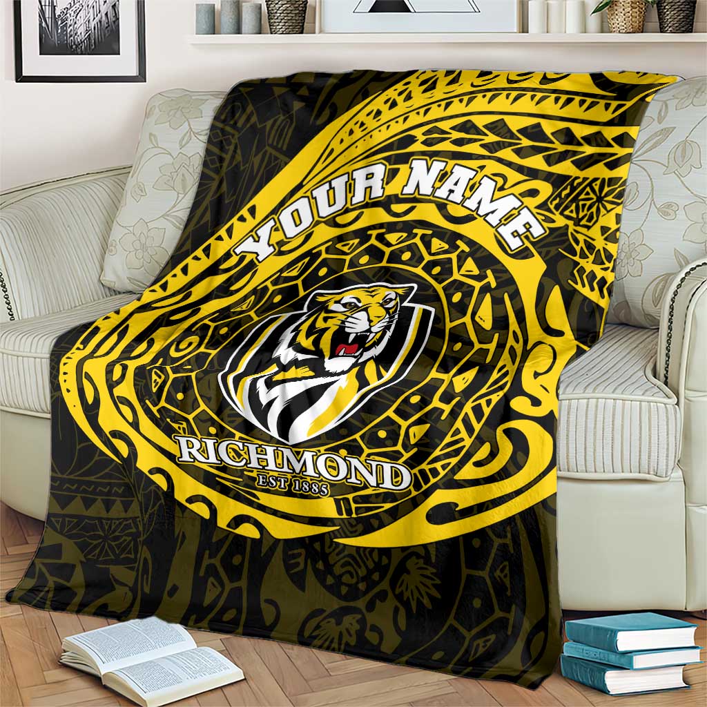 Personalized Richmond Tigers Polynesian Blanket Tribal Chest and Sleeve Tattoo Heritage Warrior