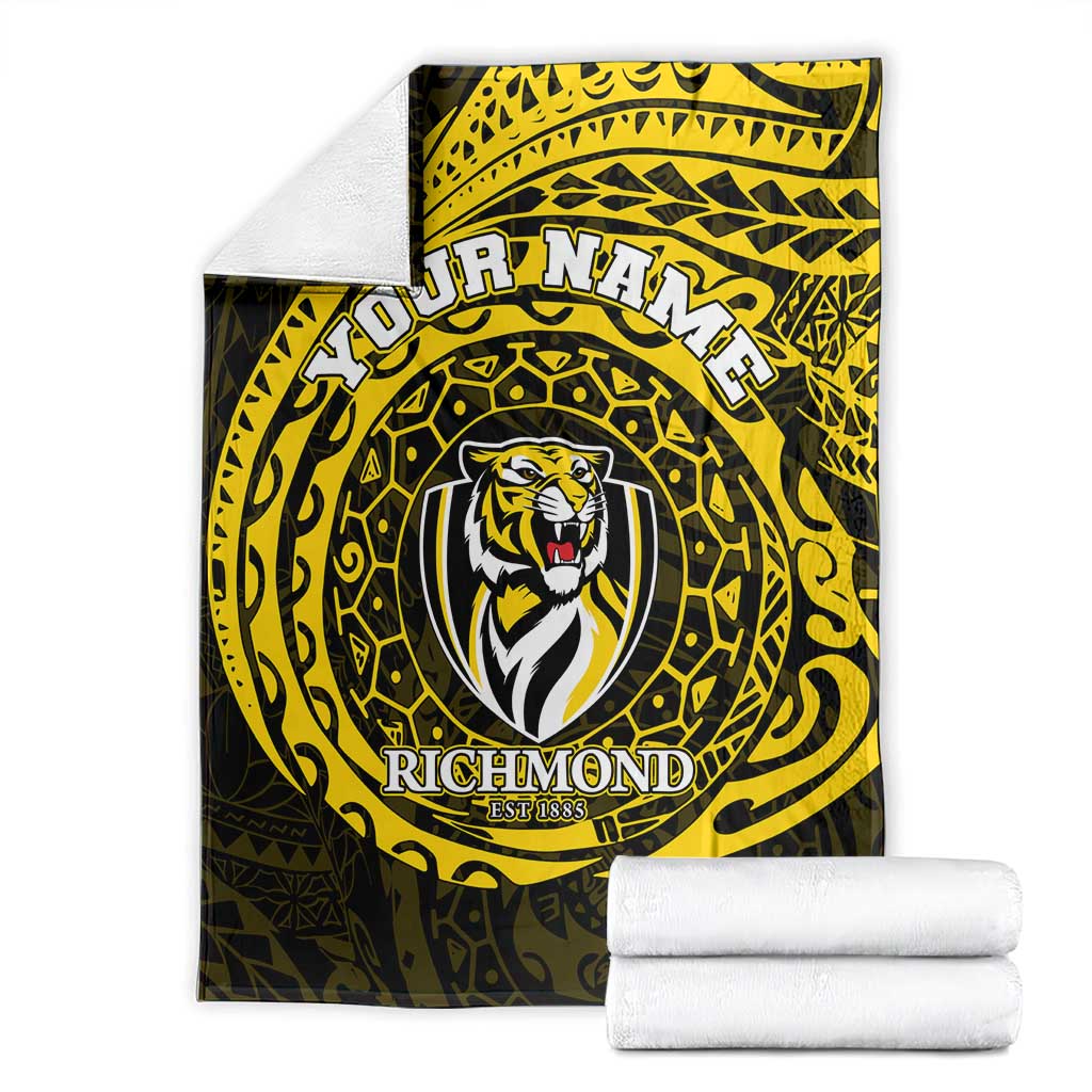 Personalized Richmond Tigers Polynesian Blanket Tribal Chest and Sleeve Tattoo Heritage Warrior