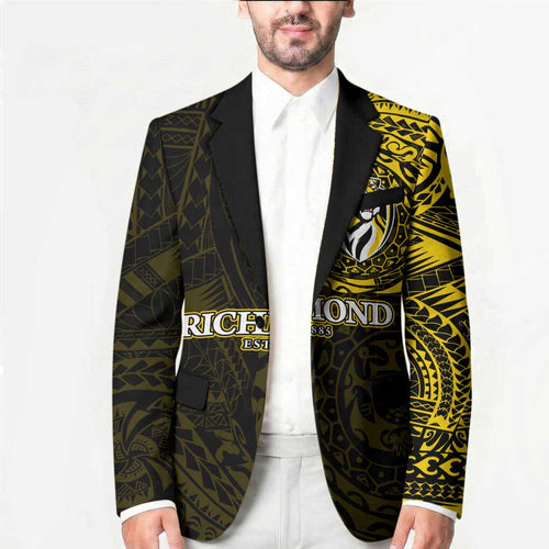 Personalized Richmond Tigers Polynesian Blazer Tribal Chest and Sleeve Tattoo Heritage Warrior