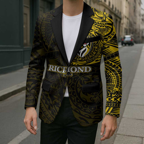 Personalized Richmond Tigers Polynesian Blazer Tribal Chest and Sleeve Tattoo Heritage Warrior