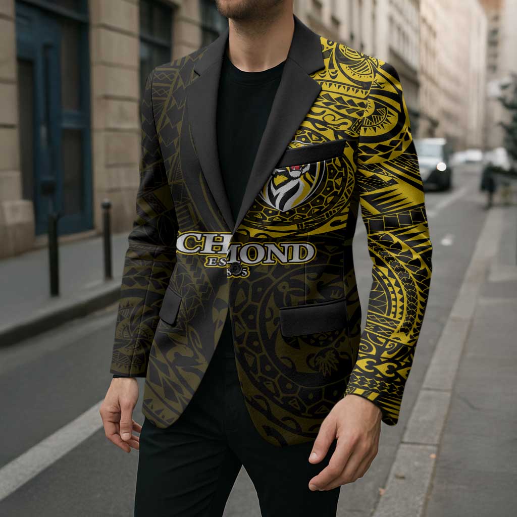 Personalized Richmond Tigers Polynesian Blazer Tribal Chest and Sleeve Tattoo Heritage Warrior