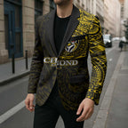 Personalized Richmond Tigers Polynesian Blazer Tribal Chest and Sleeve Tattoo Heritage Warrior