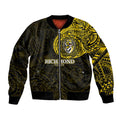 Personalized Richmond Tigers Polynesian Bomber Jacket Tribal Chest and Sleeve Tattoo Heritage Warrior