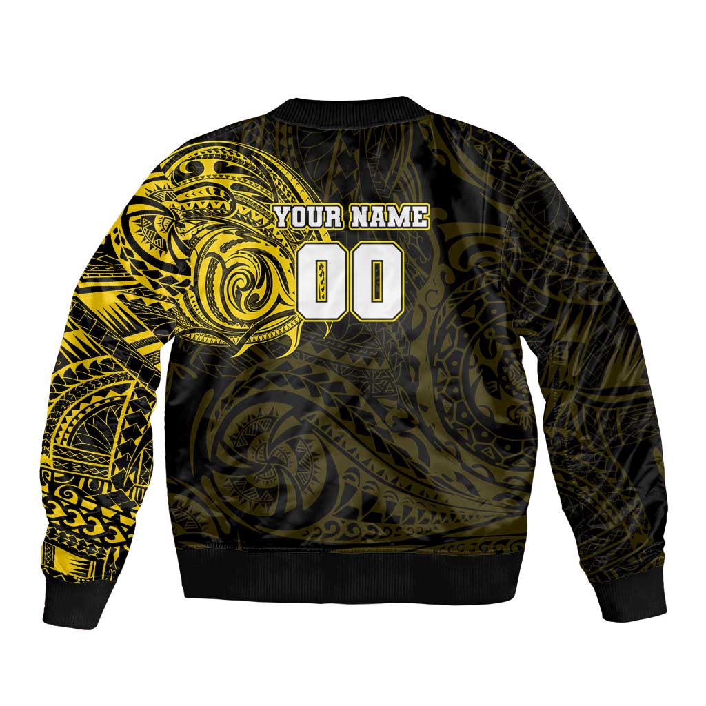 Personalized Richmond Tigers Polynesian Bomber Jacket Tribal Chest and Sleeve Tattoo Heritage Warrior