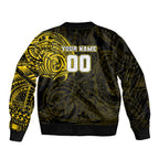 Personalized Richmond Tigers Polynesian Bomber Jacket Tribal Chest and Sleeve Tattoo Heritage Warrior