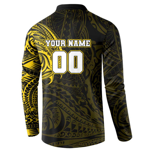 Personalized Richmond Tigers Polynesian Button Sweatshirt Tribal Chest and Sleeve Tattoo Heritage Warrior