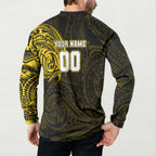Personalized Richmond Tigers Polynesian Button Sweatshirt Tribal Chest and Sleeve Tattoo Heritage Warrior