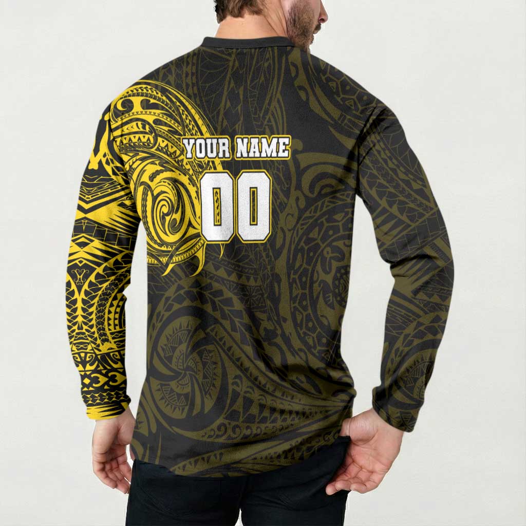 Personalized Richmond Tigers Polynesian Button Sweatshirt Tribal Chest and Sleeve Tattoo Heritage Warrior