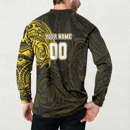 Personalized Richmond Tigers Polynesian Button Sweatshirt Tribal Chest and Sleeve Tattoo Heritage Warrior