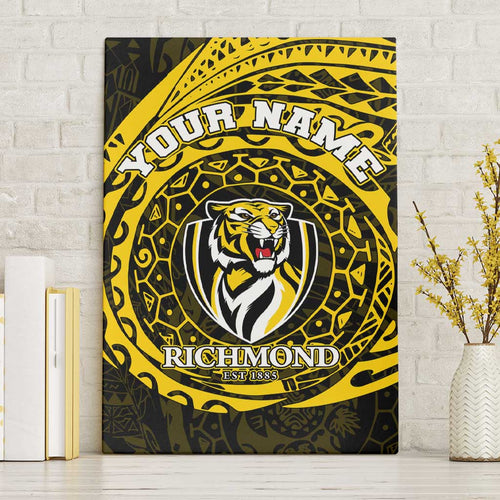 Personalized Richmond Tigers Polynesian Canvas Wall Art Tribal Chest and Sleeve Tattoo Heritage Warrior