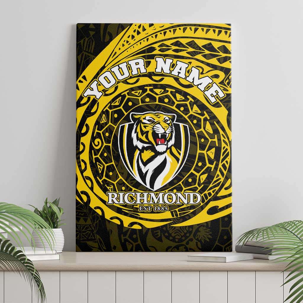 Personalized Richmond Tigers Polynesian Canvas Wall Art Tribal Chest and Sleeve Tattoo Heritage Warrior