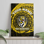 Personalized Richmond Tigers Polynesian Canvas Wall Art Tribal Chest and Sleeve Tattoo Heritage Warrior