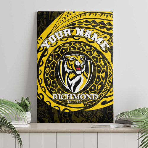 Personalized Richmond Tigers Polynesian Canvas Wall Art Tribal Chest and Sleeve Tattoo Heritage Warrior