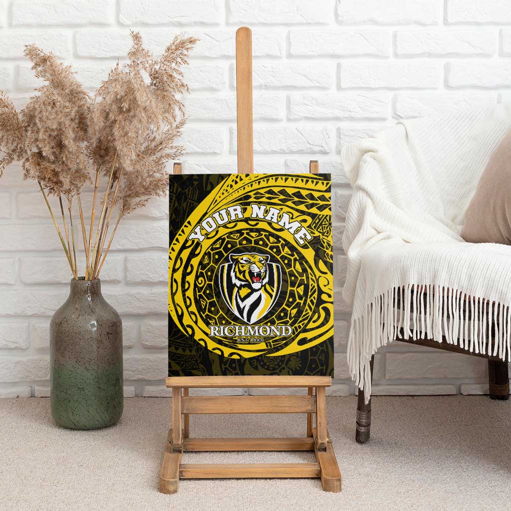 Personalized Richmond Tigers Polynesian Canvas Wall Art Tribal Chest and Sleeve Tattoo Heritage Warrior