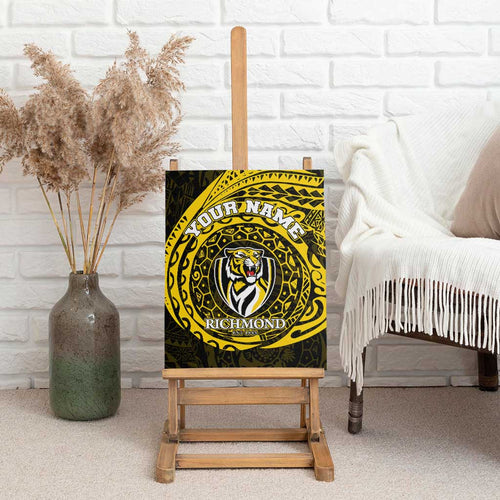 Personalized Richmond Tigers Polynesian Canvas Wall Art Tribal Chest and Sleeve Tattoo Heritage Warrior