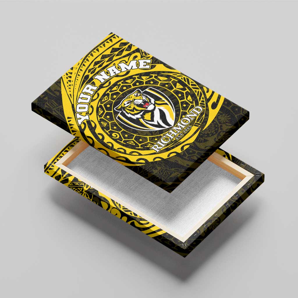 Personalized Richmond Tigers Polynesian Canvas Wall Art Tribal Chest and Sleeve Tattoo Heritage Warrior