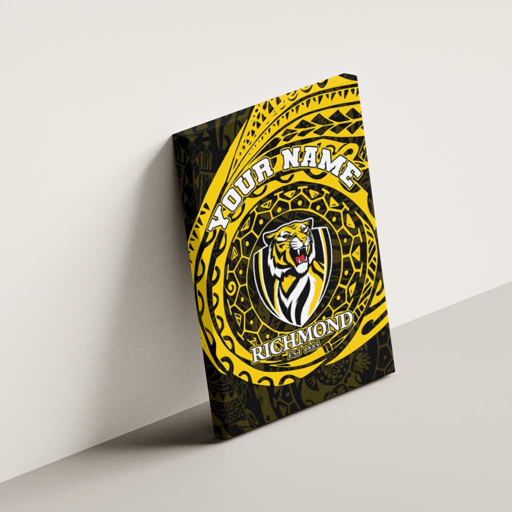 Personalized Richmond Tigers Polynesian Canvas Wall Art Tribal Chest and Sleeve Tattoo Heritage Warrior