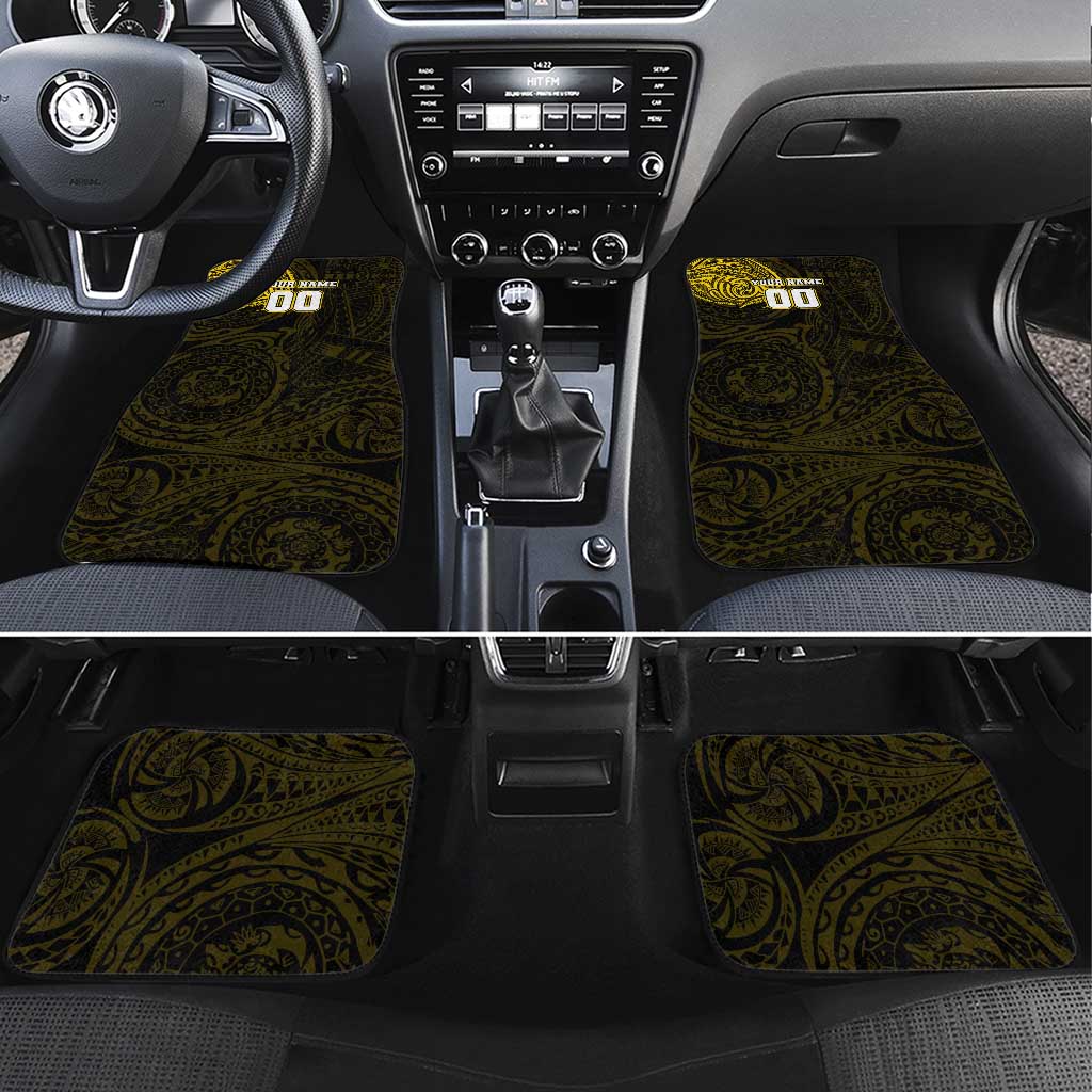 Personalized Richmond Tigers Polynesian Car Mats Tribal Chest and Sleeve Tattoo Heritage Warrior