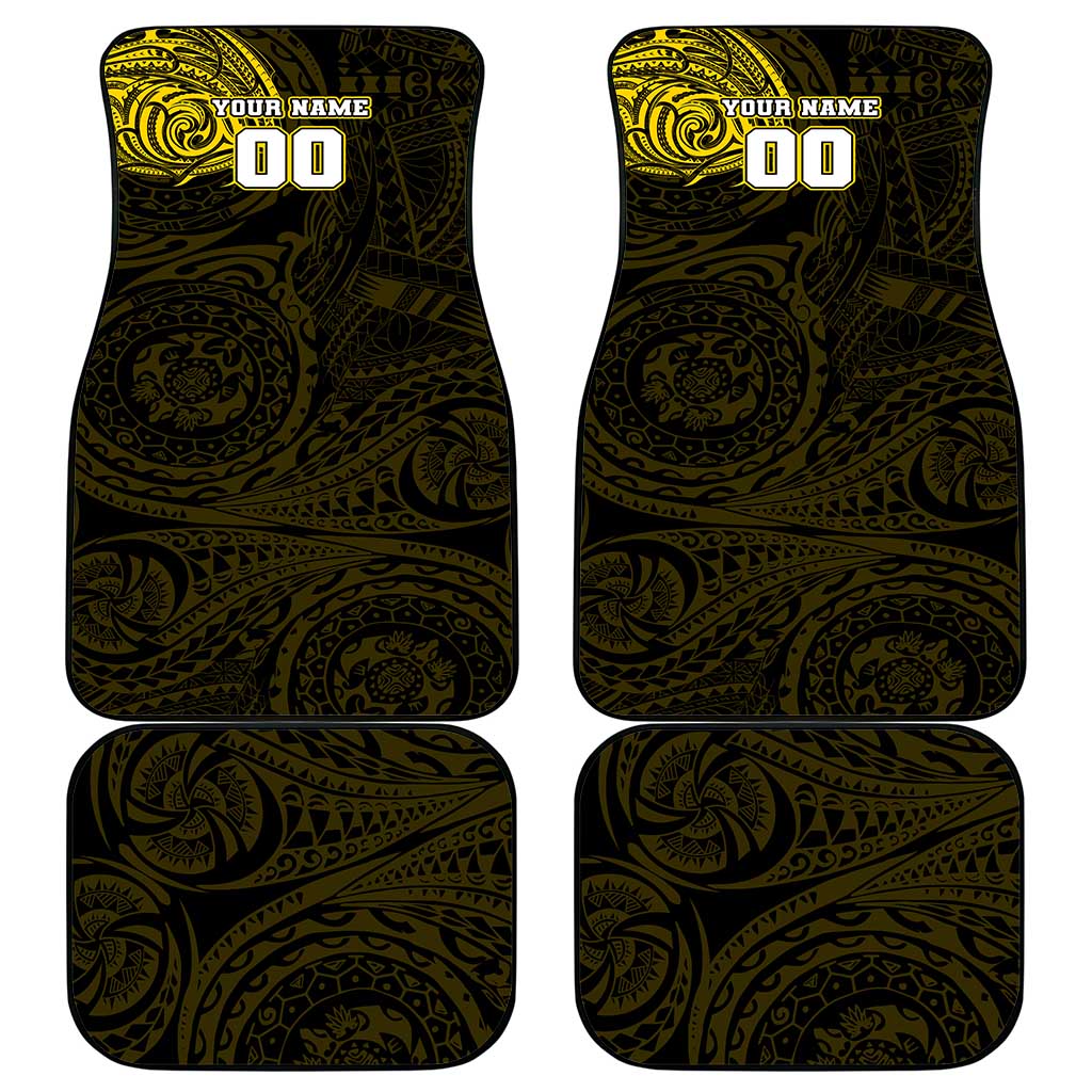Personalized Richmond Tigers Polynesian Car Mats Tribal Chest and Sleeve Tattoo Heritage Warrior