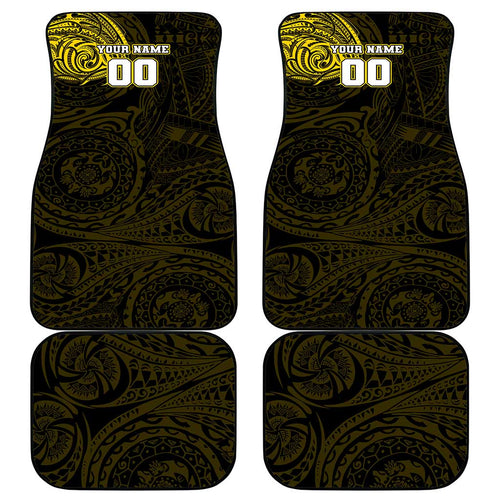 Personalized Richmond Tigers Polynesian Car Mats Tribal Chest and Sleeve Tattoo Heritage Warrior