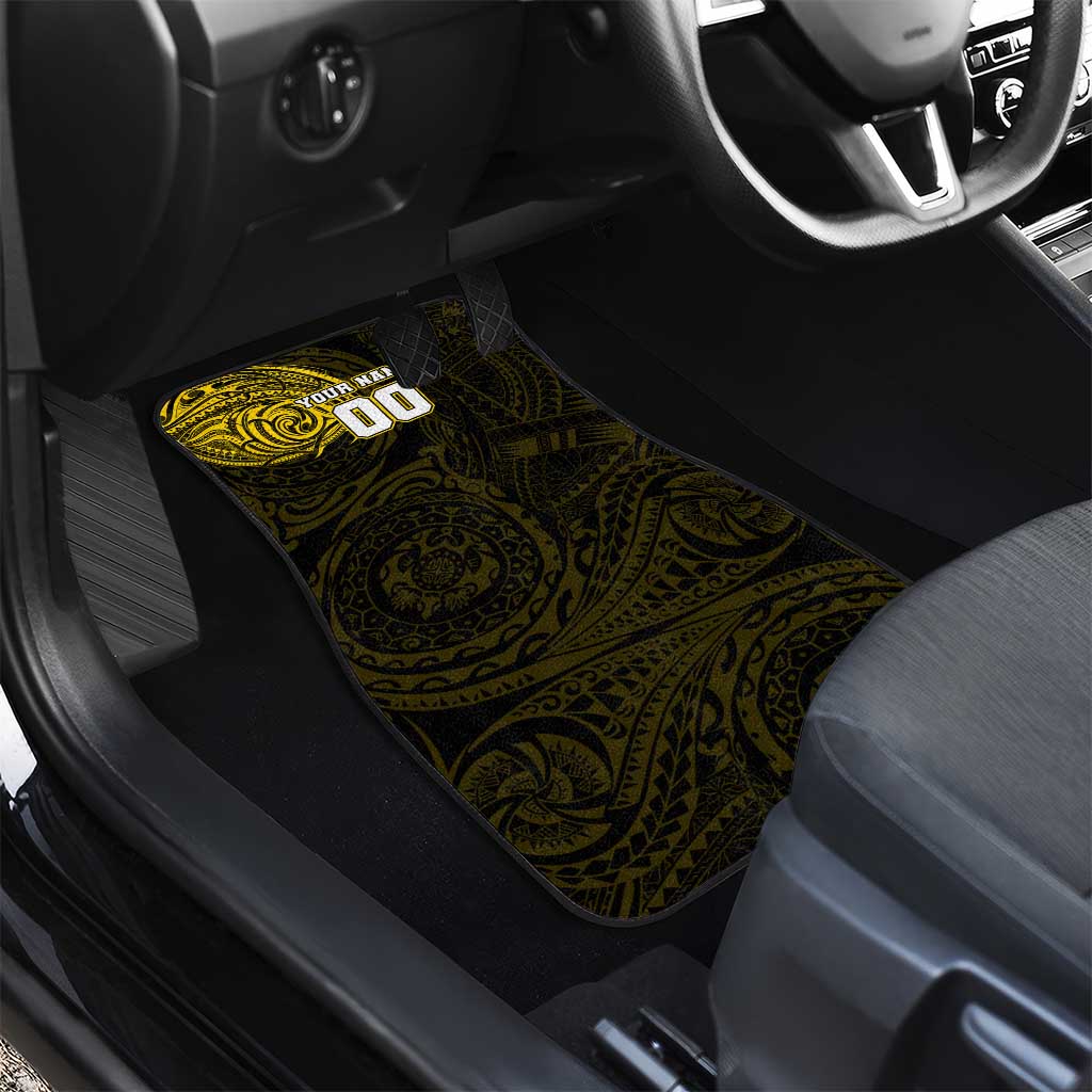 Personalized Richmond Tigers Polynesian Car Mats Tribal Chest and Sleeve Tattoo Heritage Warrior