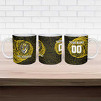 Personalized Richmond Tigers Polynesian Ceramic Mug Tribal Chest and Sleeve Tattoo Heritage Warrior