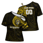 Personalized Richmond Tigers Polynesian Cross Shoulder Shirt Tribal Chest and Sleeve Tattoo Heritage Warrior