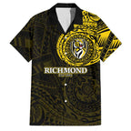 Personalized Richmond Tigers Polynesian Family Matching Puletasi and Hawaiian Shirt Tribal Chest and Sleeve Tattoo Heritage Warrior